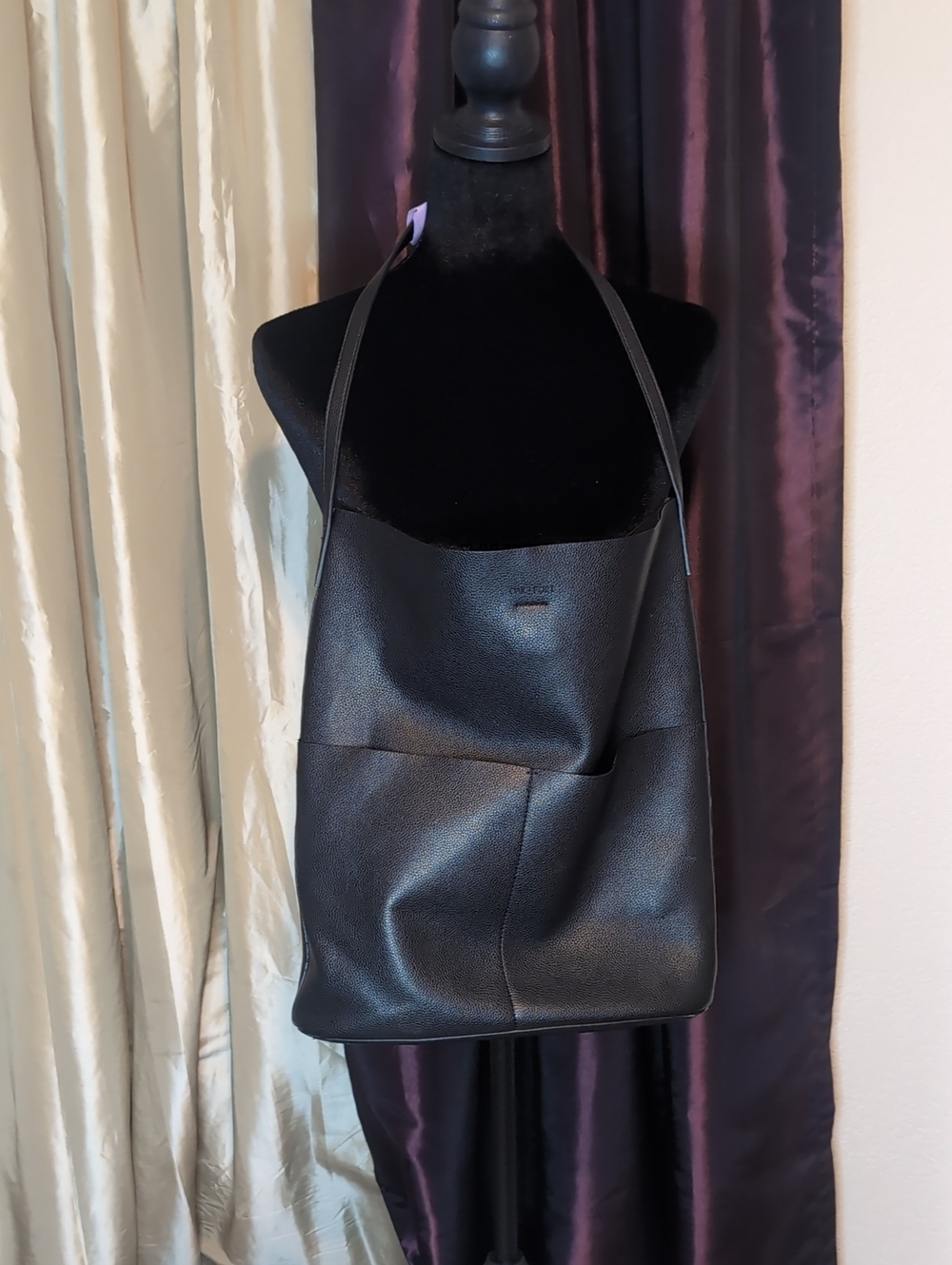 Oak + Fort City Tote Vegan Leather Bag- Black